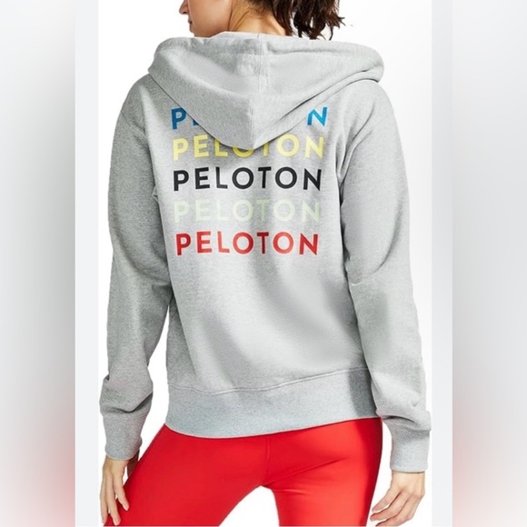 Peloton Gray Zip Up Hooded Sweatshirt Jacket Size Small - Picture 1 of 10
